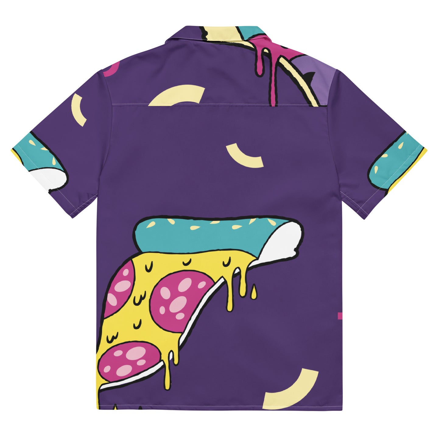 Fade-Cation Pizza Button-Up Shirt