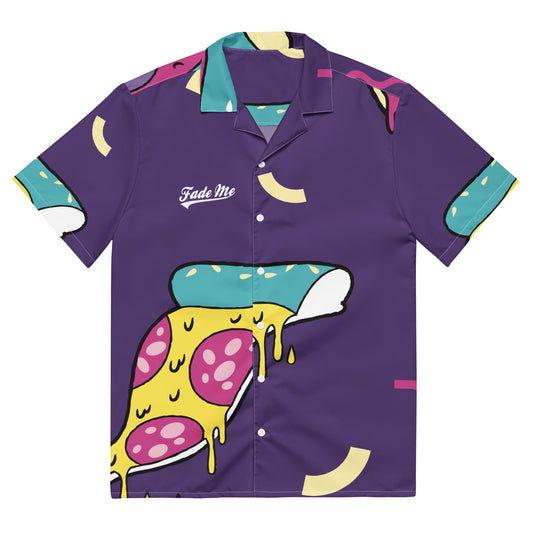 Fade-Cation Pizza Button-Up Shirt