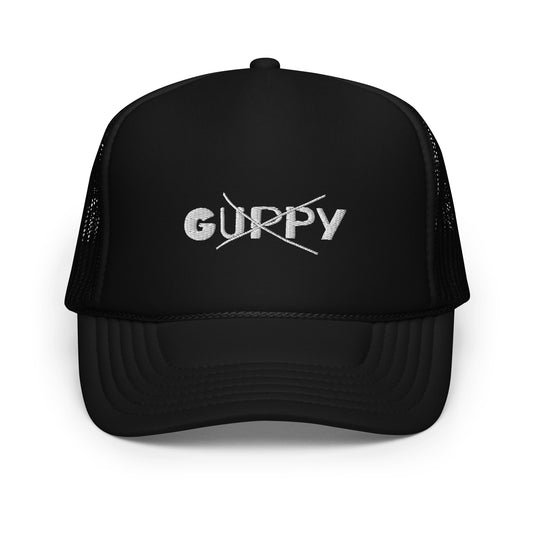 Guppy Cross Out Trucker Snapback Hat