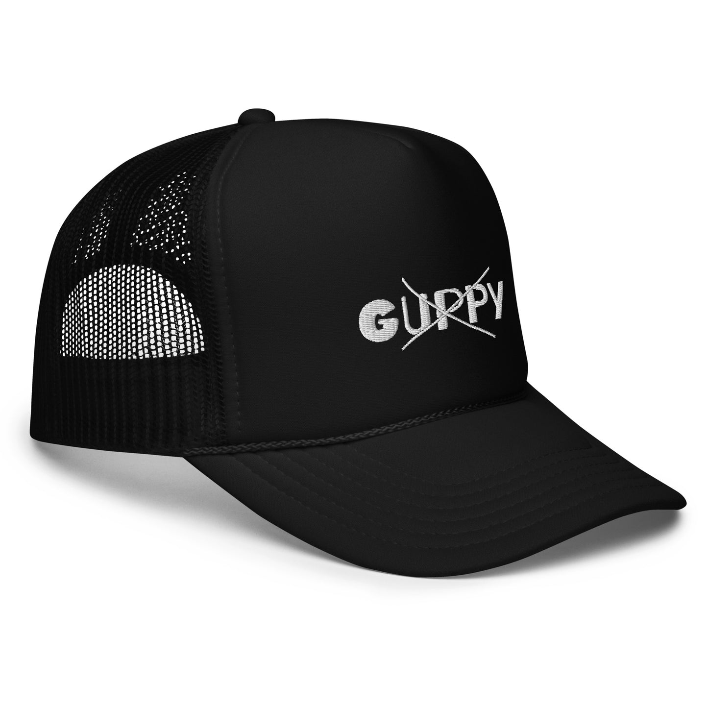 Guppy Cross Out Trucker Snapback Hat